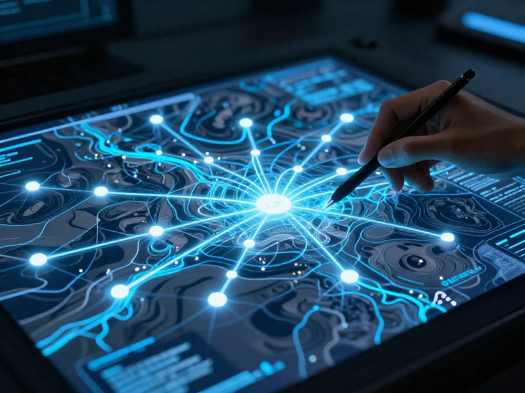 An interactive holographic map of the Klang Valley showing glowing electric vehicle charging station locations.