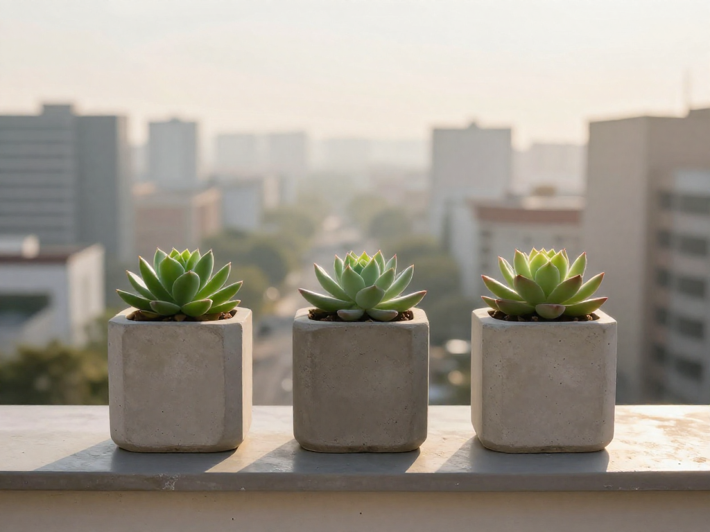 Handmade Concrete Planters Using Recycled Plastic Molds