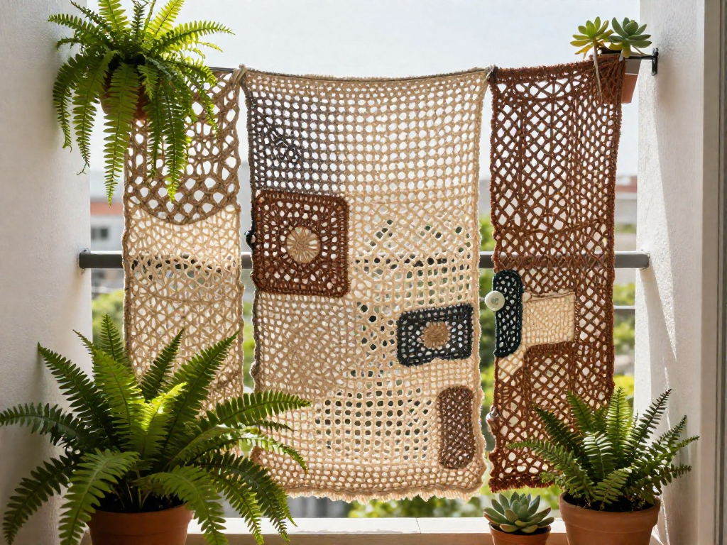 Crochet a Bohemian Privacy Screen from Recycled T-Shirt Yarn