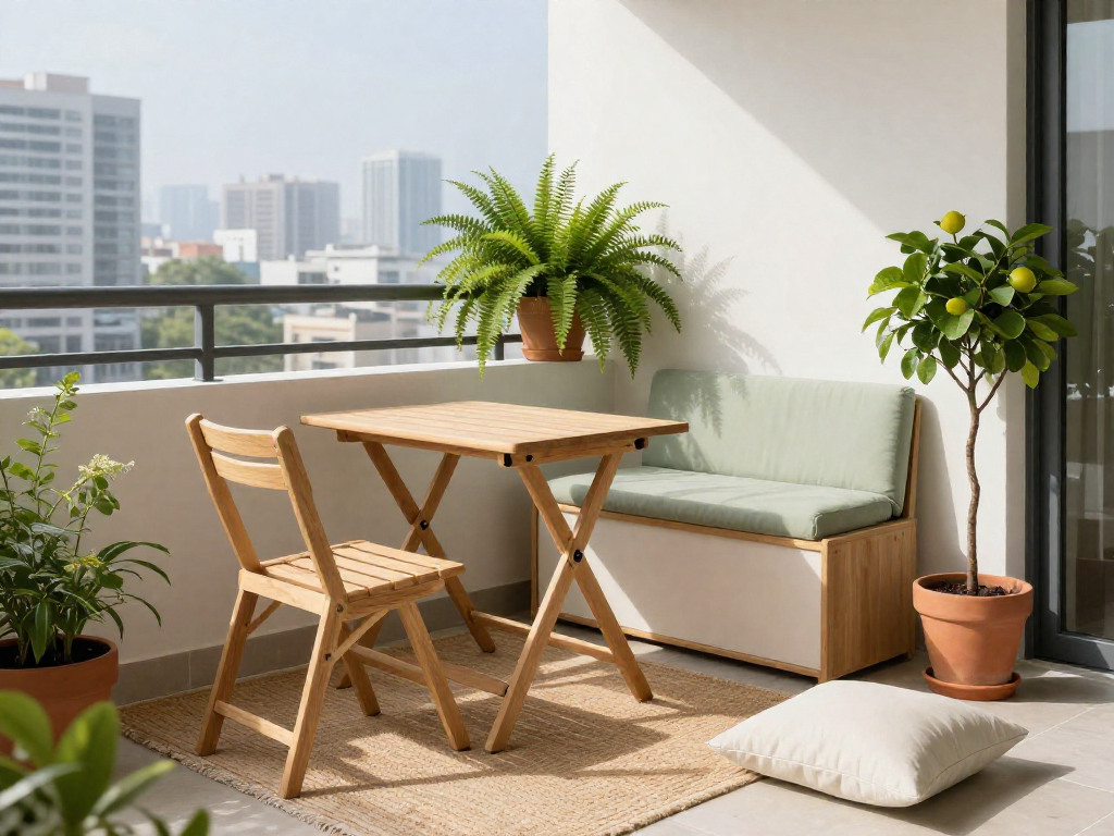 Foldable and Stackable Furniture for Balcony Gardens That Double as Storage