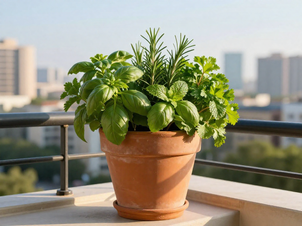 How to Create a Mini Herb Garden in a Single Container on Your Balcony