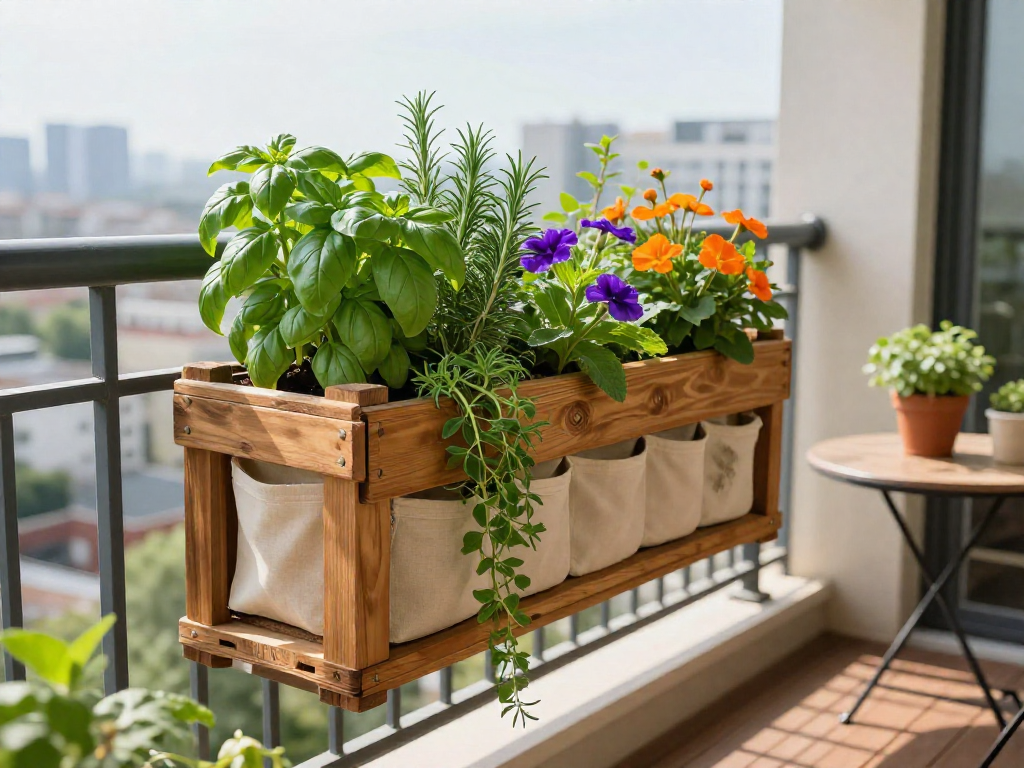 Upcycled Wooden Pallet Vertical Garden for Small Balconies
