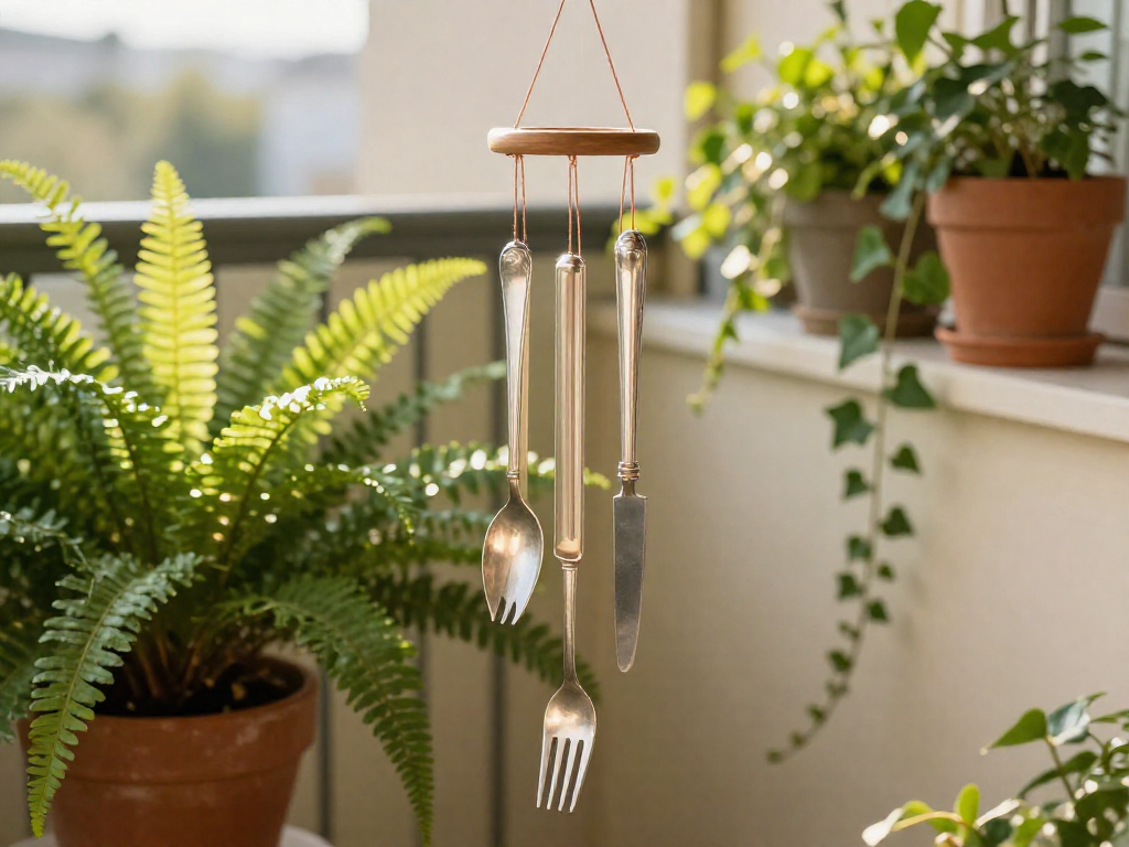 Vintage Silverware Wind Chimes for a Musical Balcony Corner