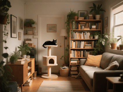 The Bookcase Hybrid: Shelving for You, Perches & Cage for Pets
