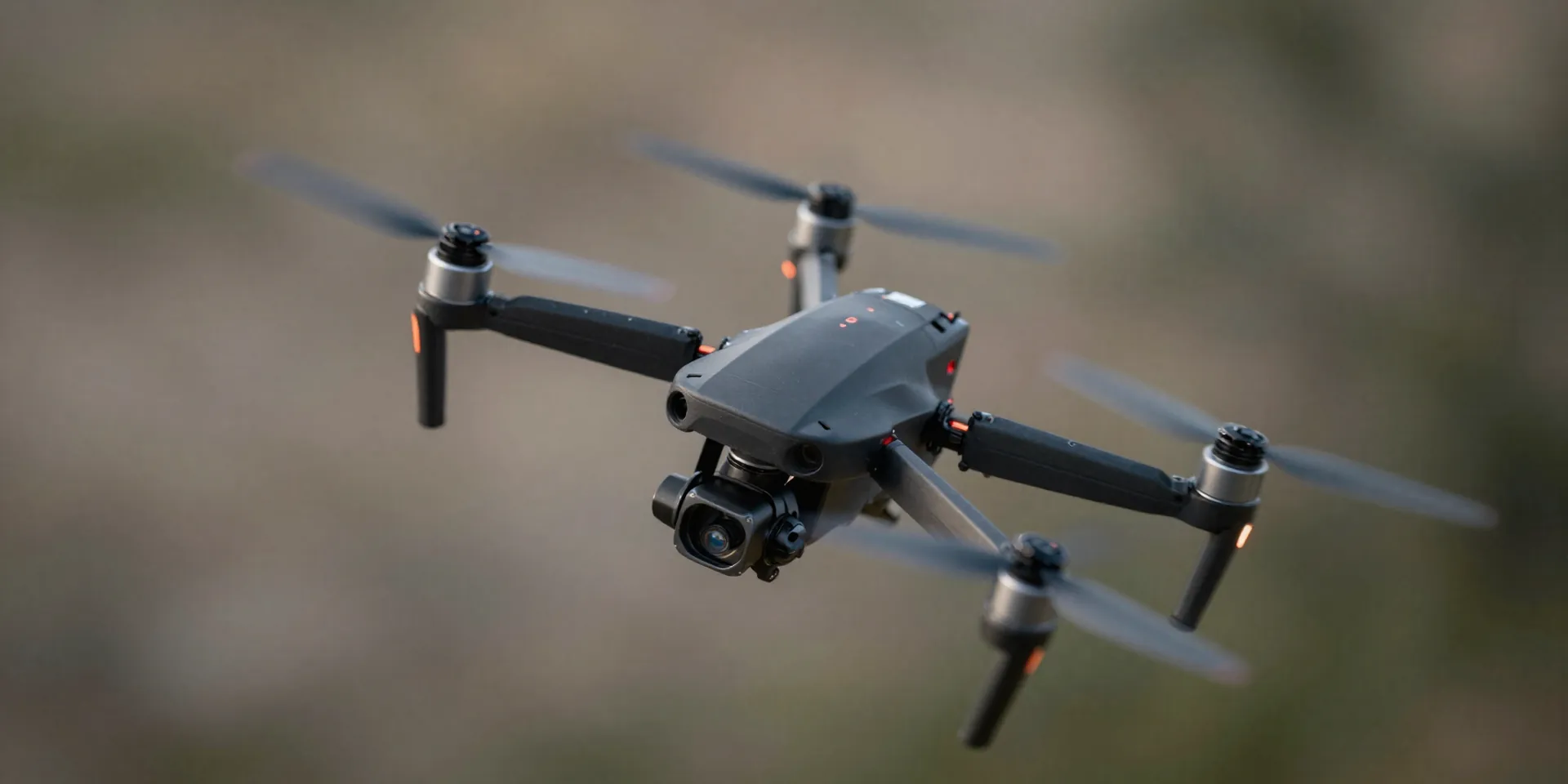 Slow motion style capture of an FPV drone doing a sharp flip, motion trails, neon accents, highly detailed mechanical parts, sharp focus --ar 16:9