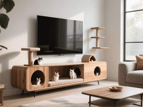 TV Stand Transformation: Incorporating Pet Habitats into Media Units