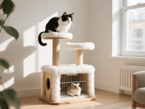 10 Clever Cat Tree Designs That Double as Hamster Cage Stands