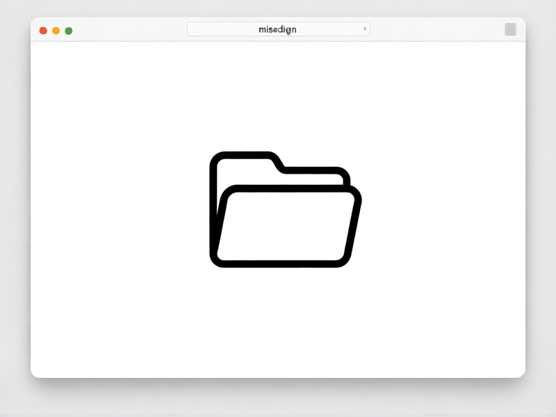 A clean, minimalist desktop screen with a single misleading folder icon labeled 