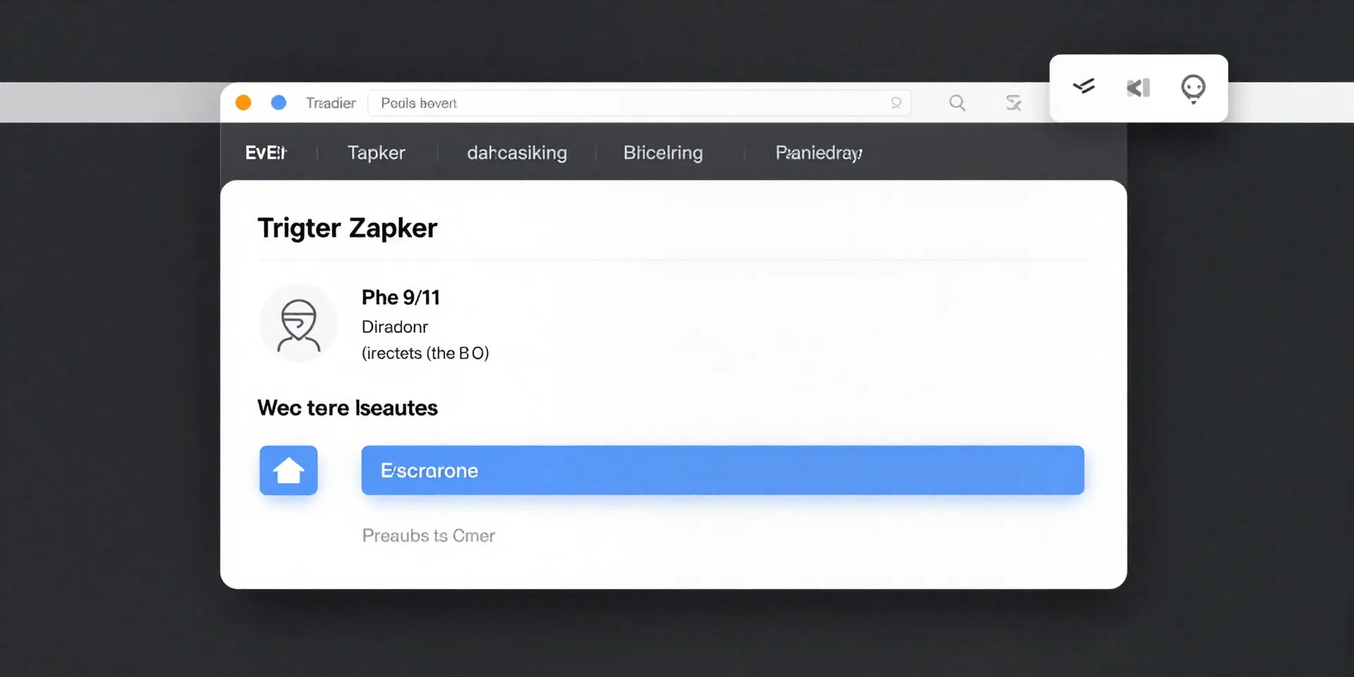 [UI mockup of a Zapier interface, clean and focused. The trigger step clearly shows 