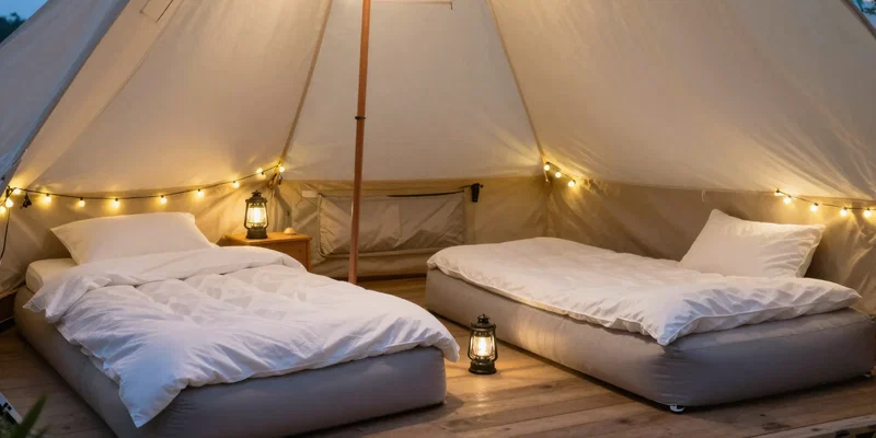 How to Choose a Glamping Sleeping System: Air Beds vs. Cots