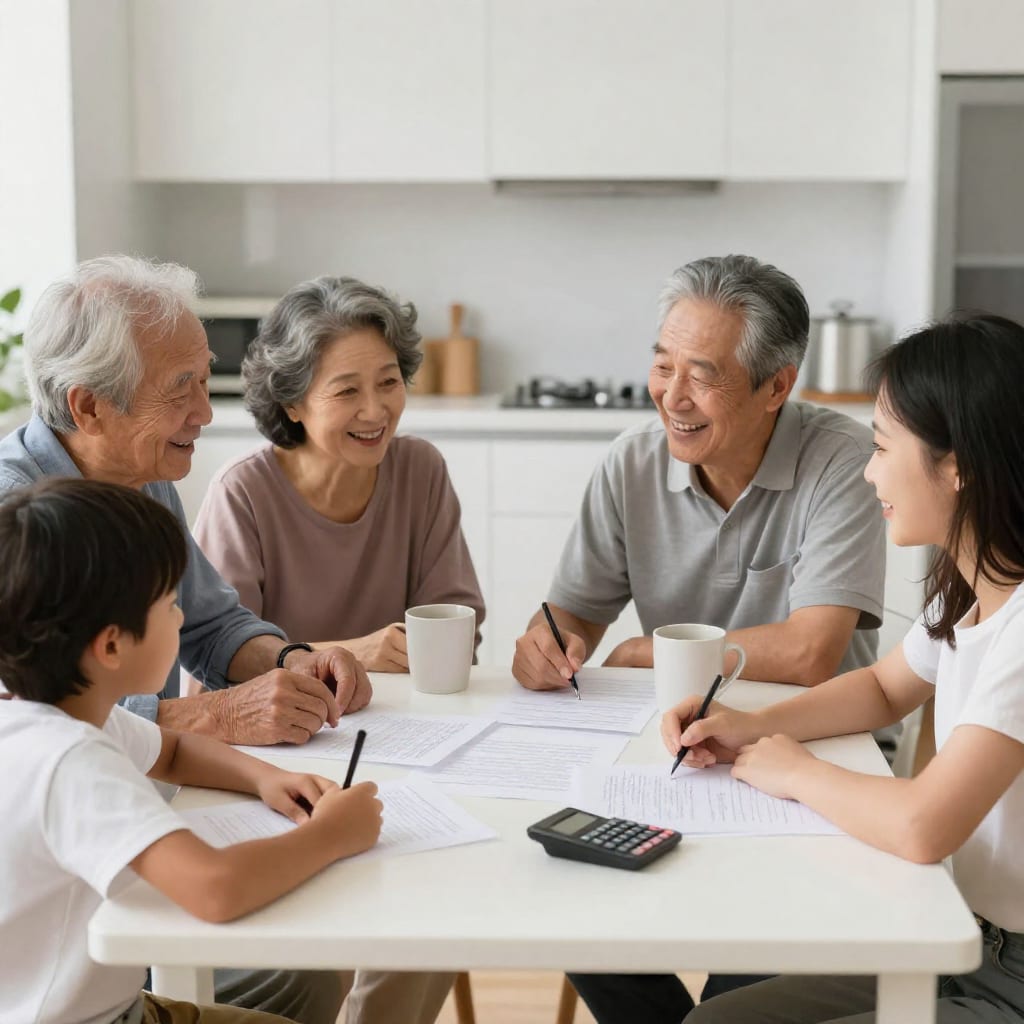 Family discussing 529 plan for grandchildren estate planning benefits