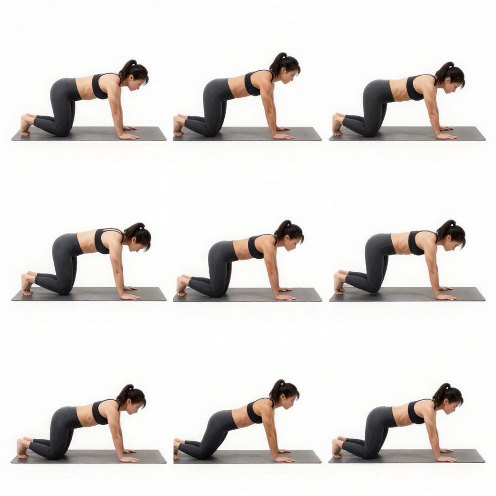 Step-by-step burpee form at home