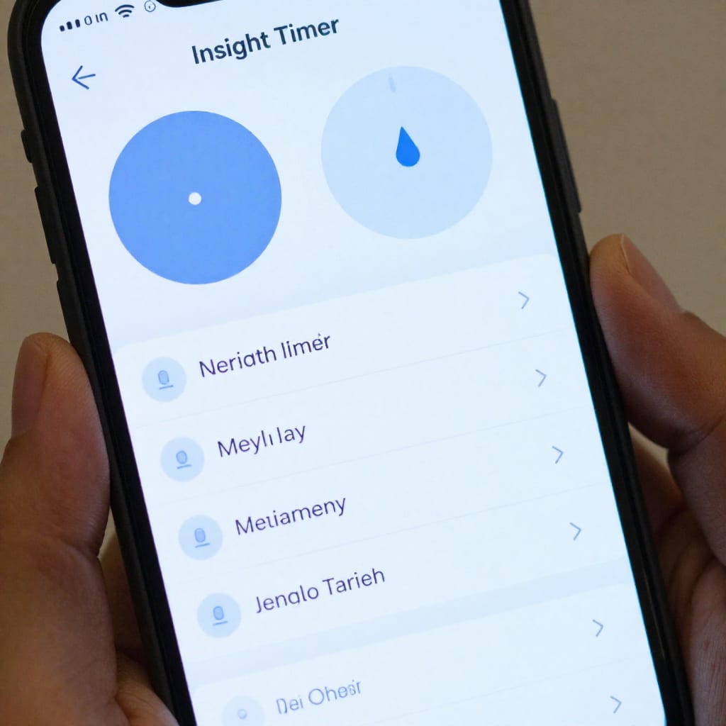 Insight Timer app interface with meditation timer