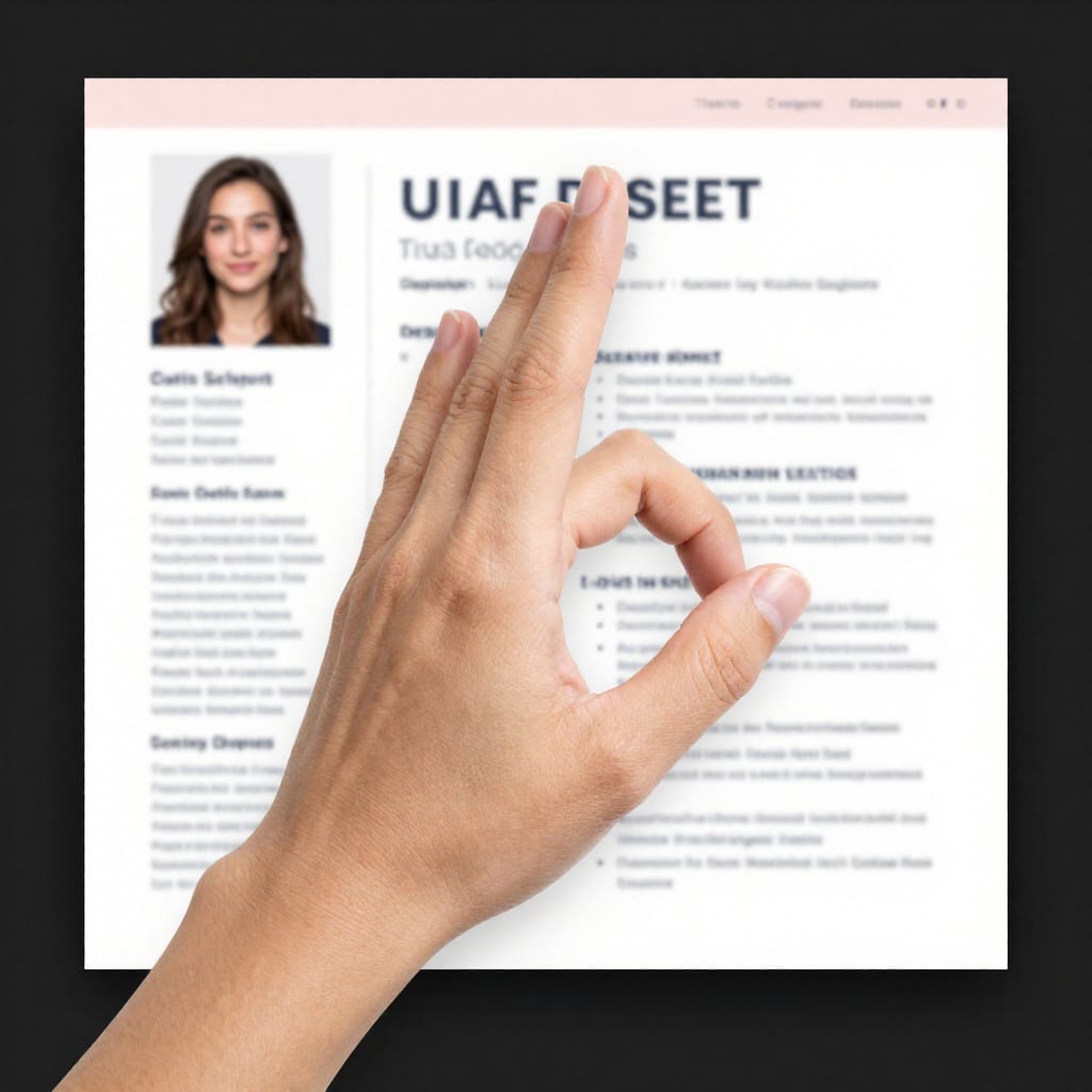 Visual UX designer resume with color accent and portfolio link
