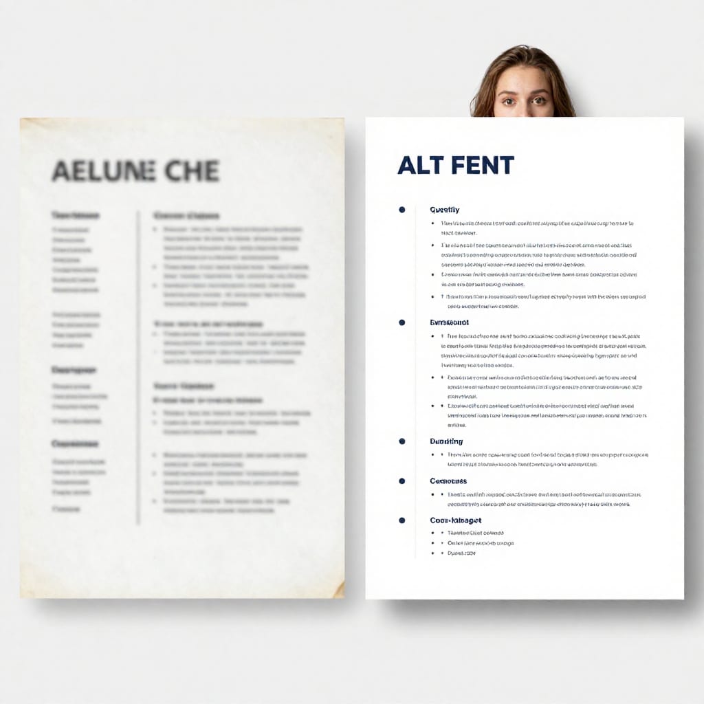 Comparison of cluttered old resume and clean modern ATS-friendly resume