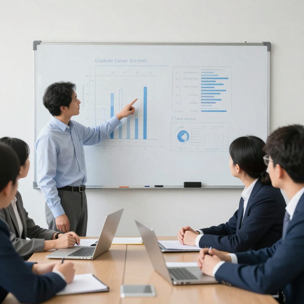 Professionals reviewing data charts in a meeting