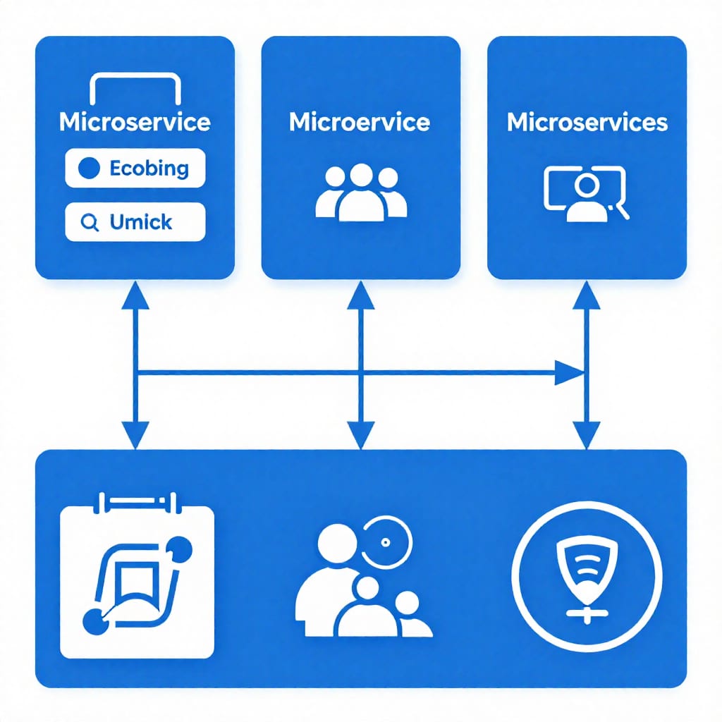 Diagram of three microservices with correlation IDs traced through logs