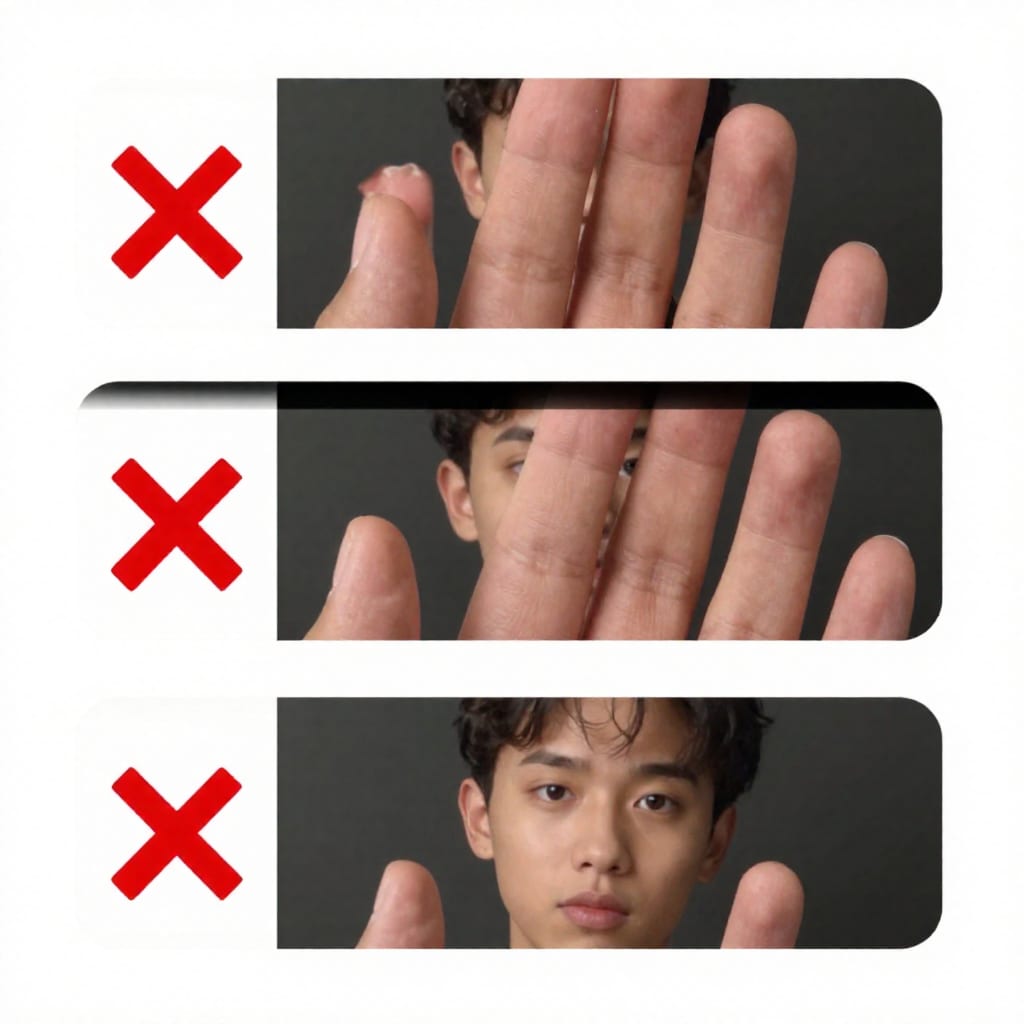Checklist graphic with red X's over carousel slider, navigation bar, auto-play video