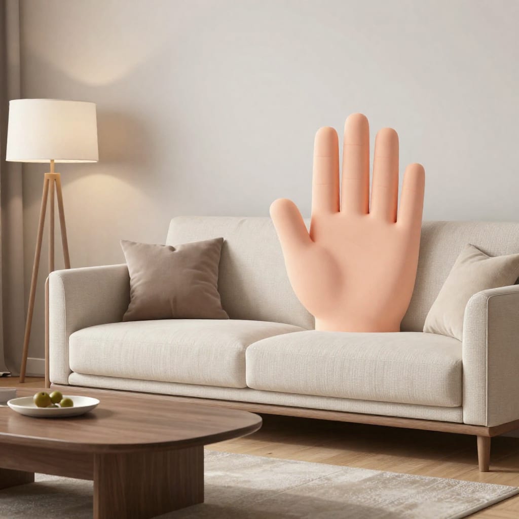 3D interior render of a modern living room