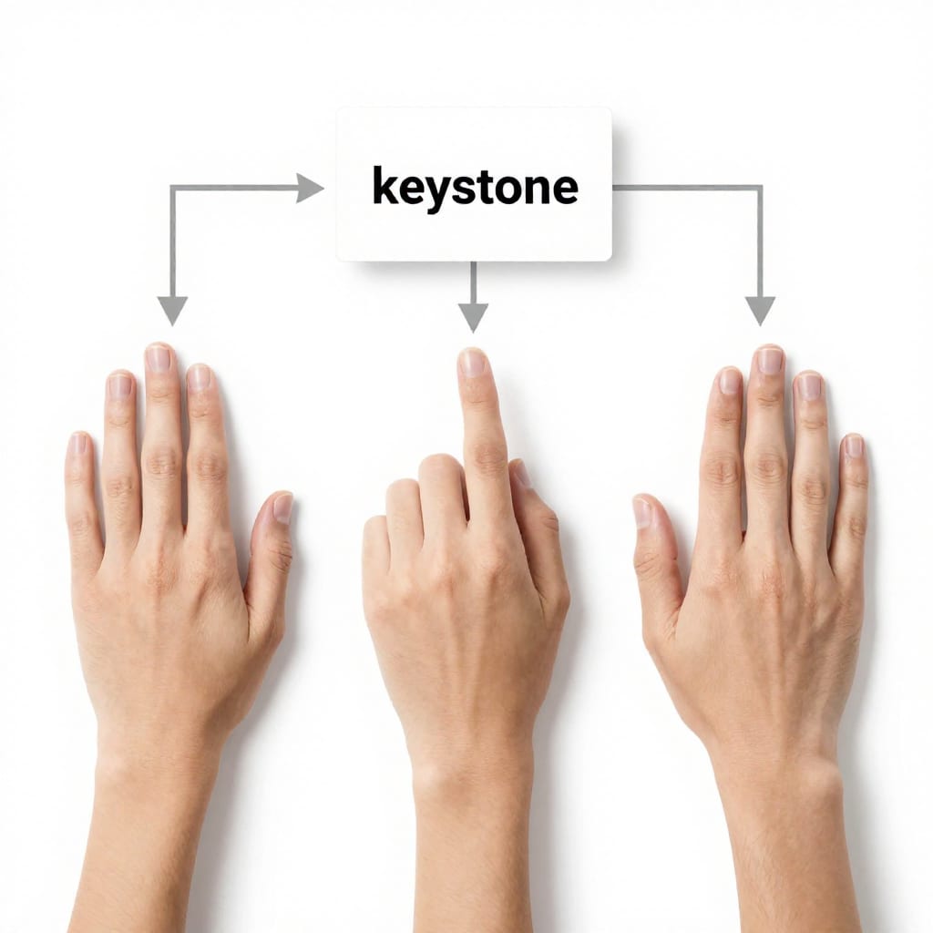 Flowchart showing a keystone goal unlocking other goals