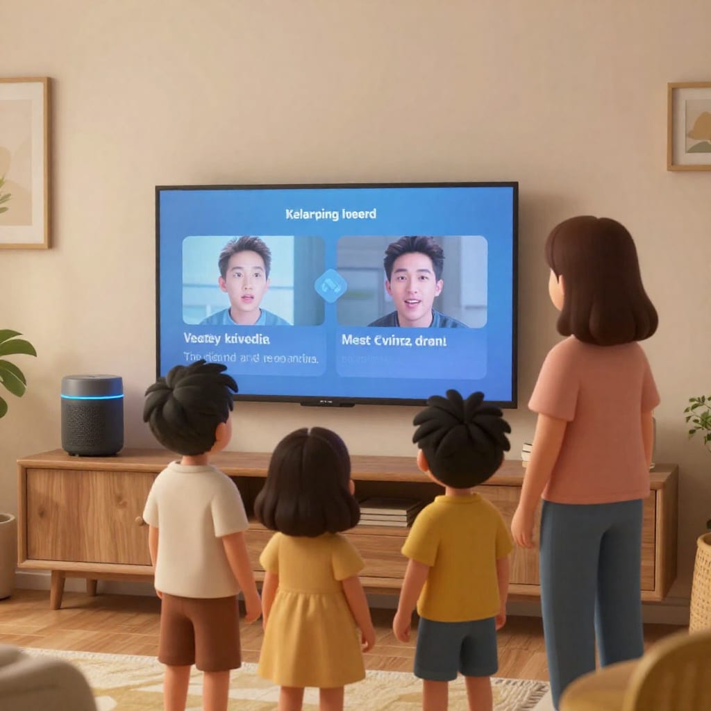 Family using Alexa voice profiles at home