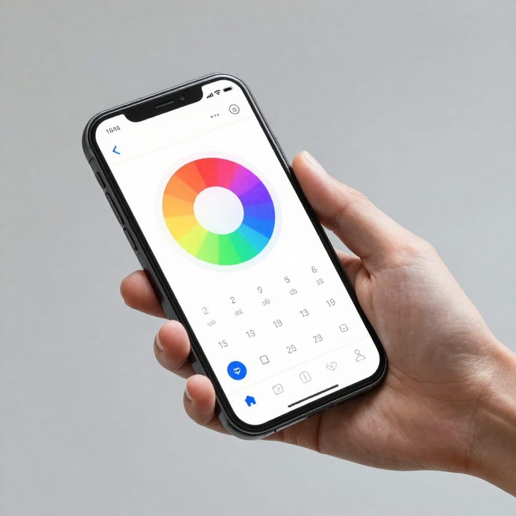 Smartphone showing smart bulb app interface
