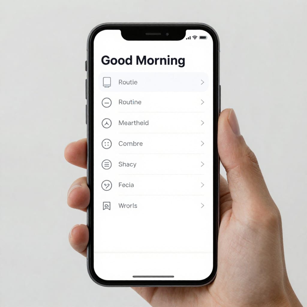 Smart home app interface showing routine schedule