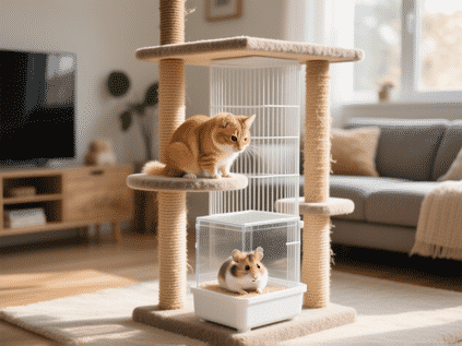 Building a Cat Tree Around a Tall, Slim Hamster Enclosure